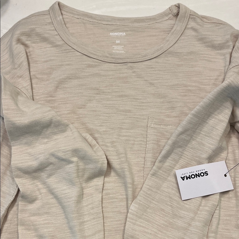 Sonoma Women's Beige Long Sleeve Top
